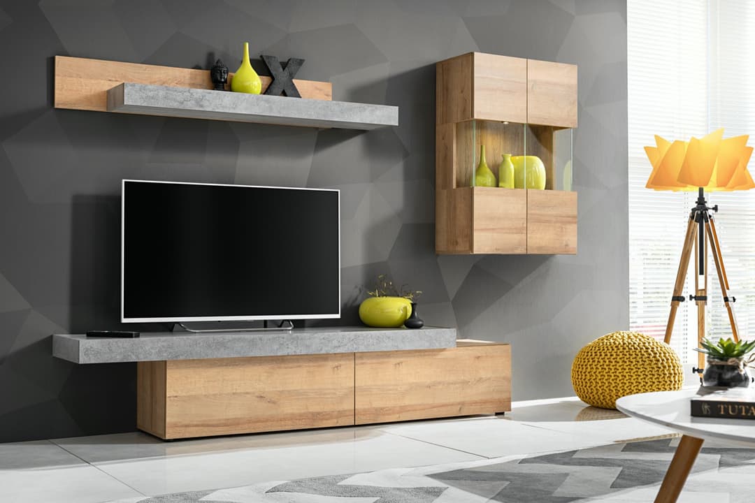 Concrete Entertainment Unit For TVs Up To 60"