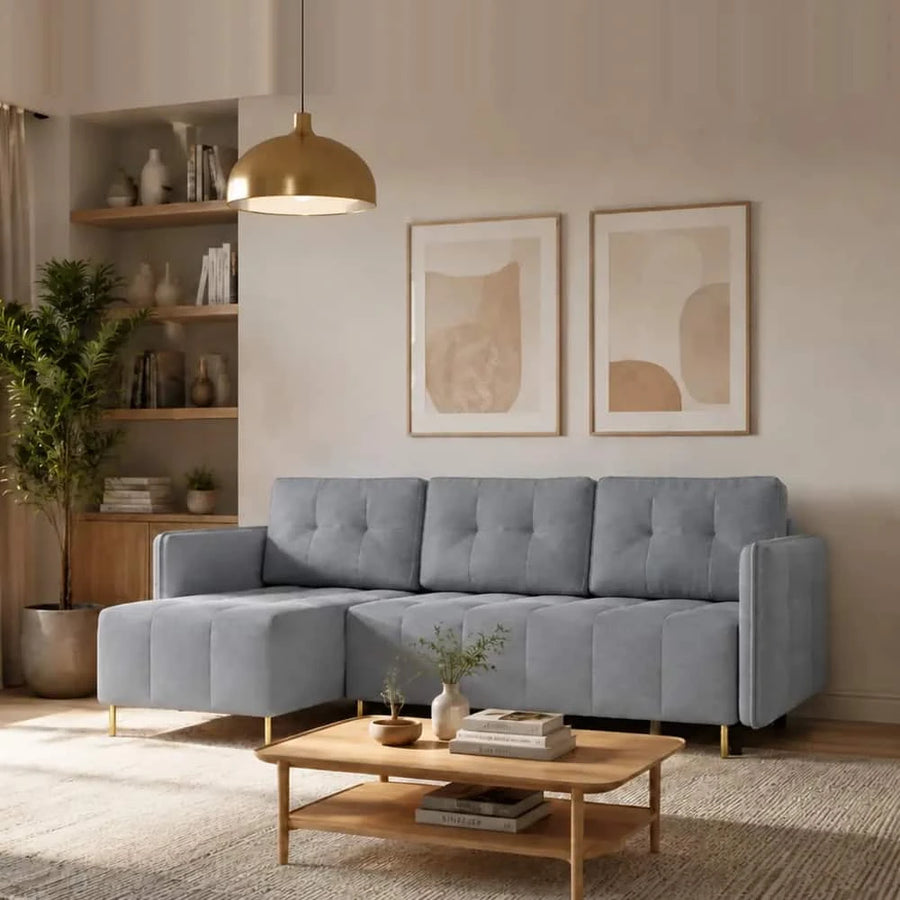 Corner Sofa Bed Dello in Dark Grey