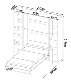 CP-02 Vertical Wall Bed Concept Pro 120cm with Storage Cabinet