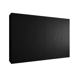 A black Parma I Hinged Door Wardrobe 300cm shown freestanding