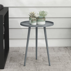 Outsunny Round Garden Coffee Table in Grey