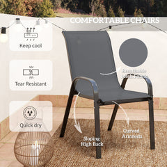 Outsunny Three-Piece Outdoor Garden Set - Grey