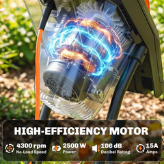 Outsunny 2500W Electric Wood Chipper, Corded Wood Mulcher Shredder with 45L Collection Bag, 4300RPM, 44mm Cutting Diameter