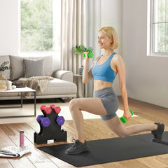 SPORTNOW Hex Dumbbells Set with Dumbbell Rack, Hand Weights for Strength Training Weight Lifting, 2 x 1kg, 2 x 2kg, 2 x 3kg