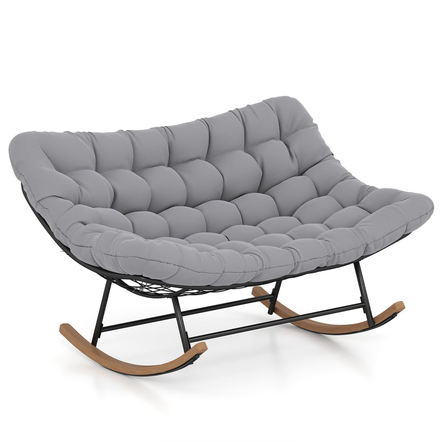 Double Papasan Rocking Chair in Grey
