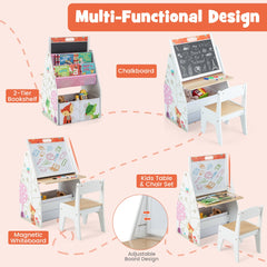Double-Sided Kids Art Easel and Play Station for Boys Girls-White