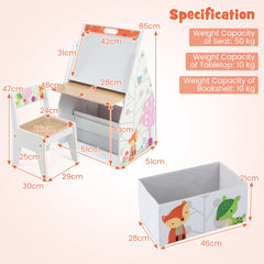 Double-Sided Kids Art Easel and Play Station for Boys Girls-White