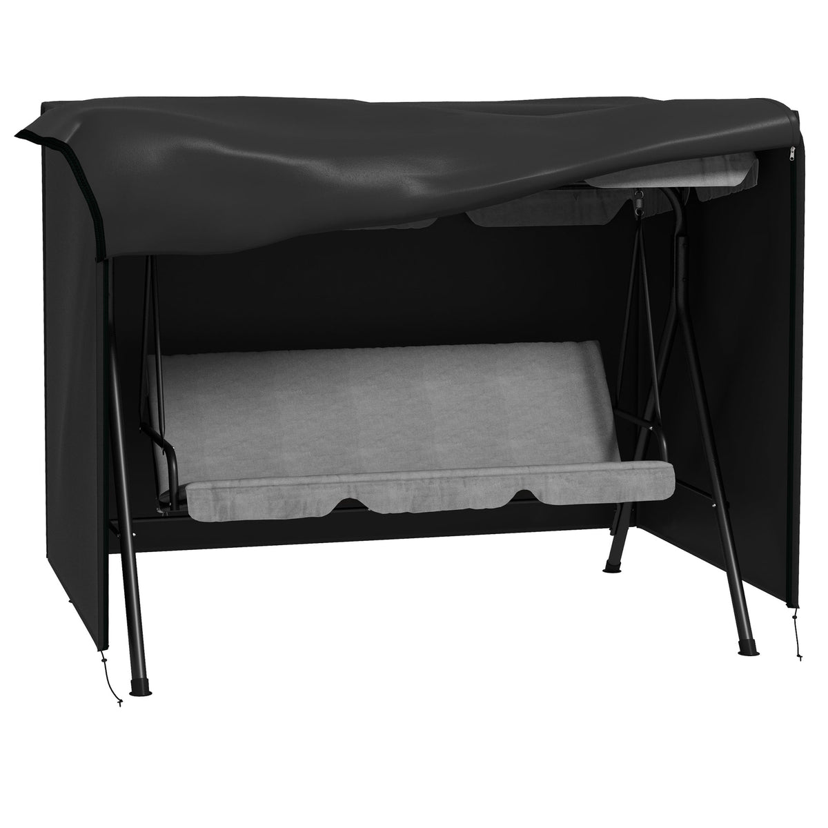 Outsunny 205 x 124cm Three-Seater Swing Chair Protective Cover Black