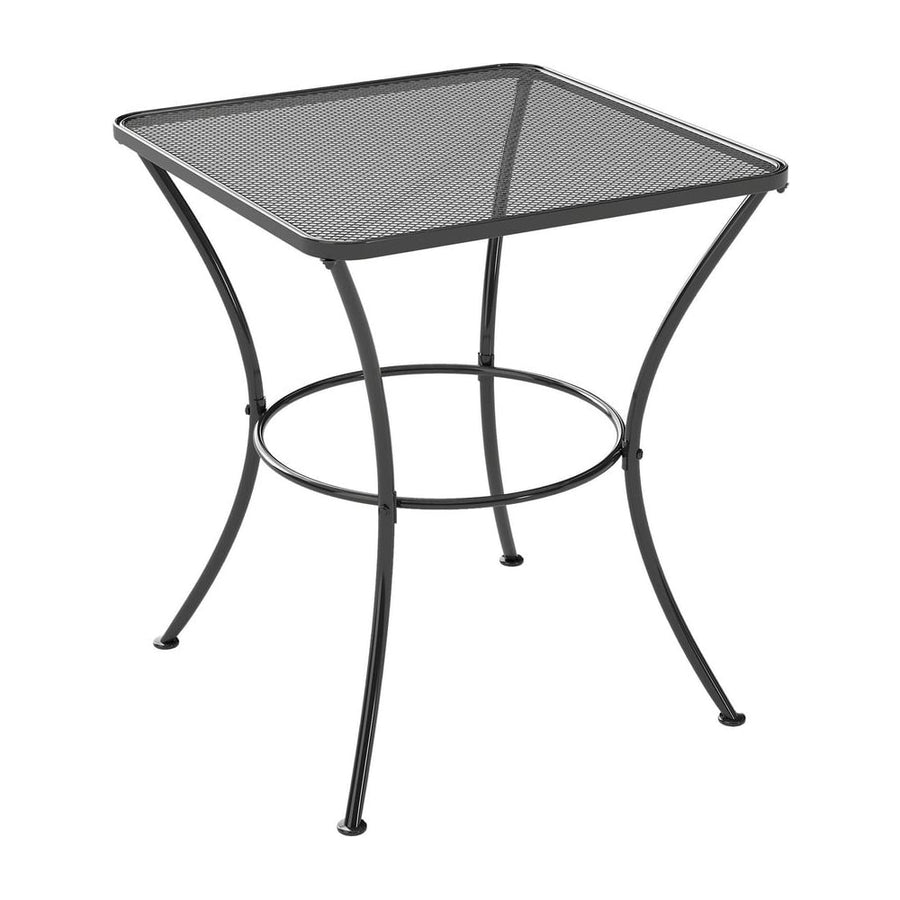 Outsunny 60cm Square Garden Table, Outdoor Metal Bistro Side Desk with Mesh Top, Black