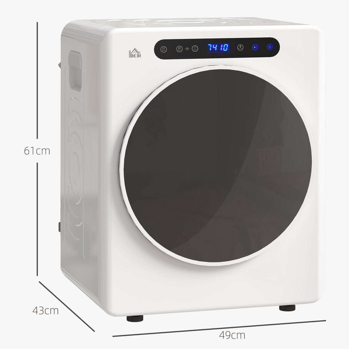 HOMCOM 4kg Compact 40-60℃ Tumble Dryer - White