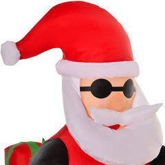 HOMCOM 5.5ft Christmas Inflatable Santa Claus Riding a Motorcycle Blow Up Decoration Xmas Décor for Garden