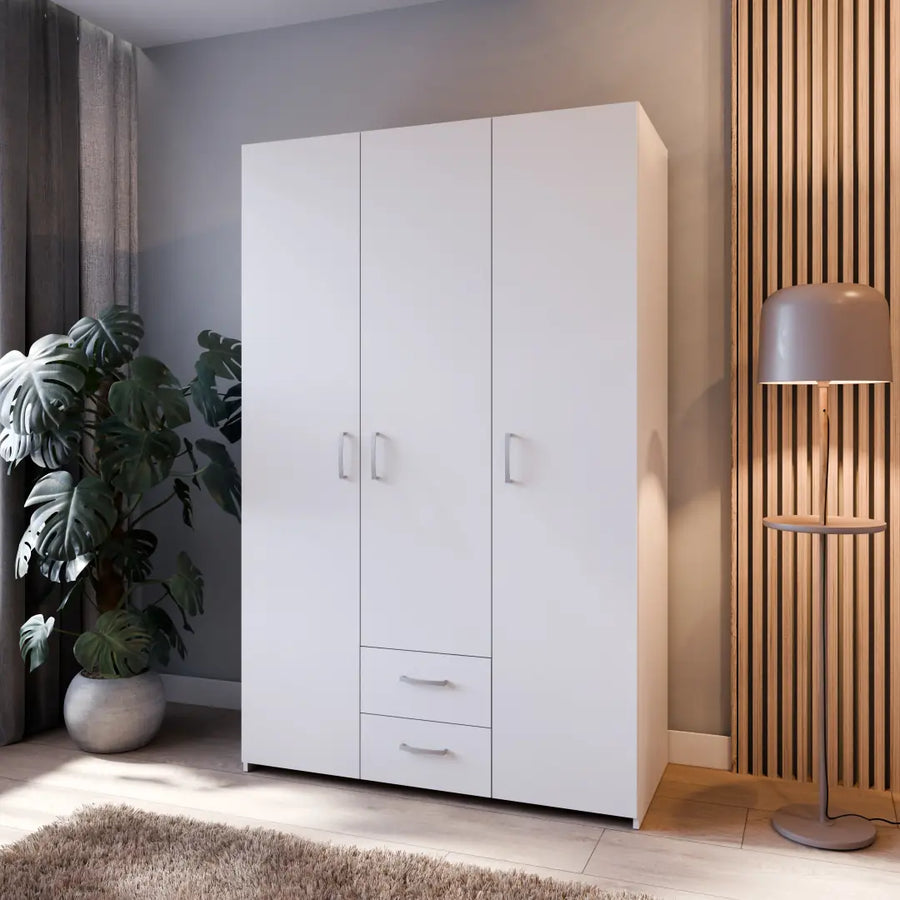 Econobox Hinged Door Wardrobe 120cm in White