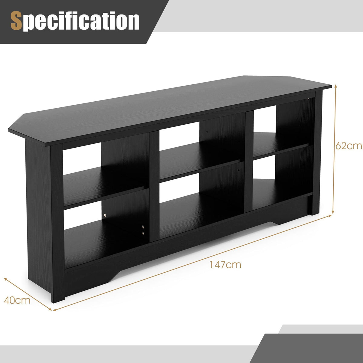 TV Stand Electric Fireplace Black image