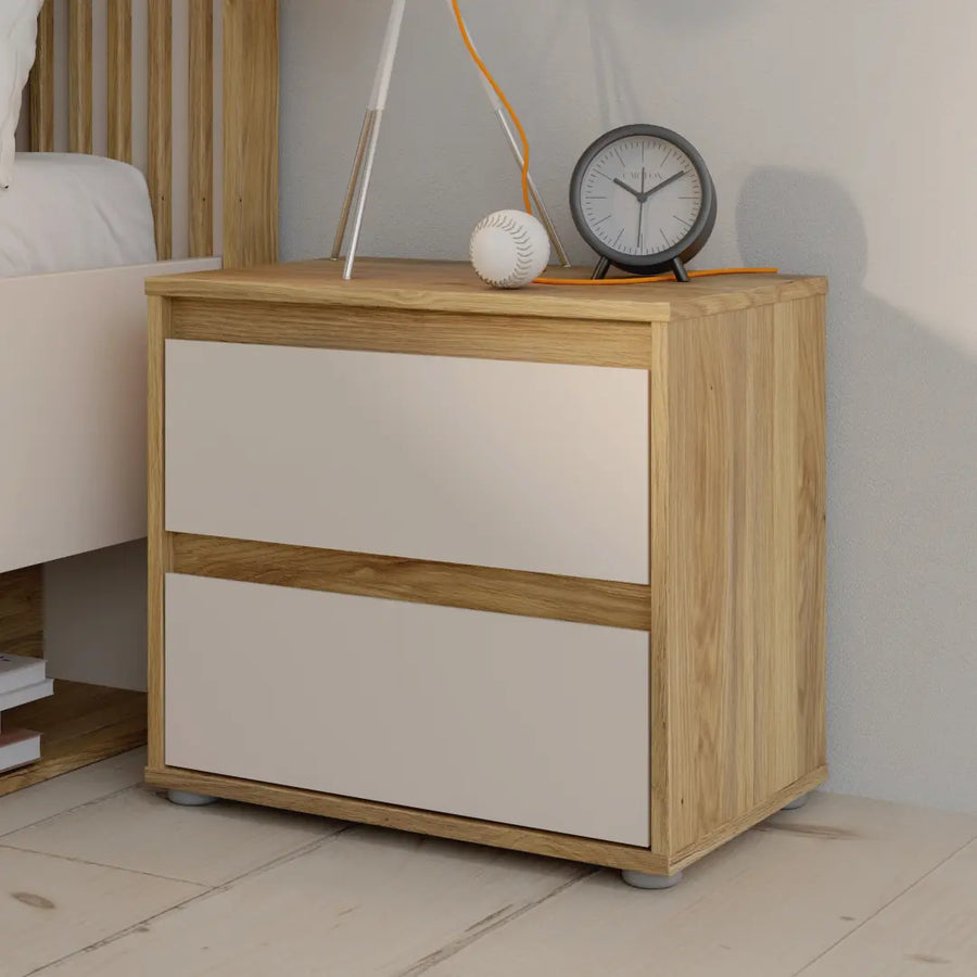 Eliston Bedside Table 48cm in Oak Mauvella