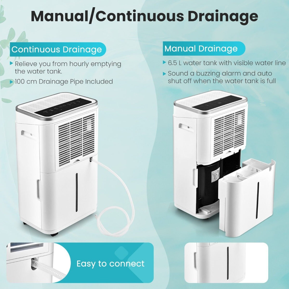 25L/Day Dehumidifier with 6.5L Water Tank and 24H Timer for Home Basement-25L