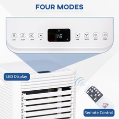 HOMCOM 7000 BTU Portable Air Conditioner for Cooling Dehumidifier Fan, Air Conditioning Unit for Room up to 26m², with Remote, 24H Timer, Window Mount Kit, R290, A Energy Efficiency, 785W