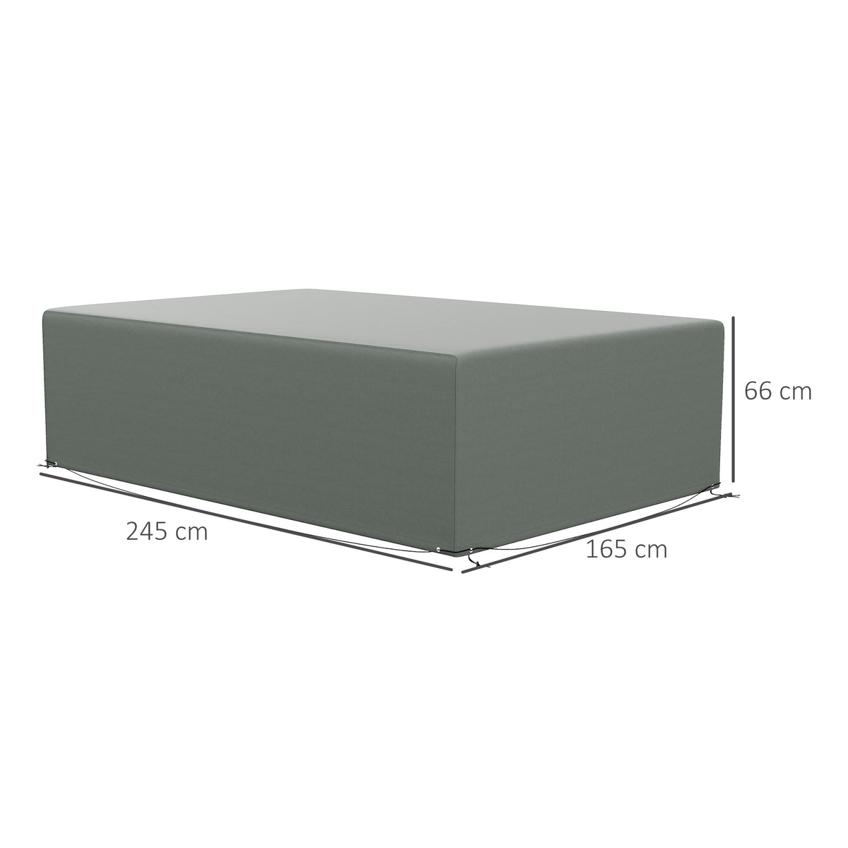 Outsunny Outdoor Garden Furniture Cover Waterproof, Anti-UV 600D Heavy Duty Oxford Fabric Patio Furniture Cover for Rectangular Sofa Table Set, Dark Grey, 245 x 165 x 66 cm