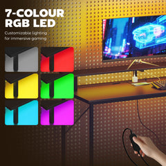 HOMCOM 147cm Gaming Desk with Charging Station and Monitor Stand, Computer Table for Home Office with RGB Lights, Black