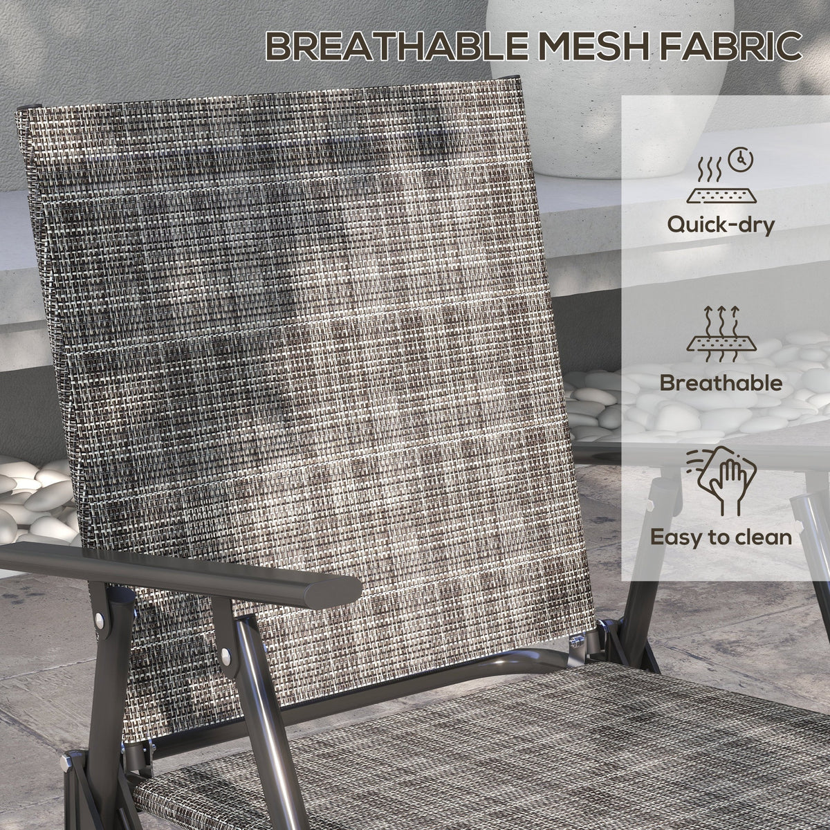 Outsunny Four-Piece Metal Garden Sofa Set - Mixed Grey