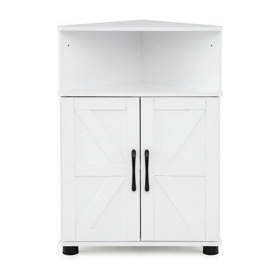 Farmhouse Bathroom Corner Storage Cabinet-White