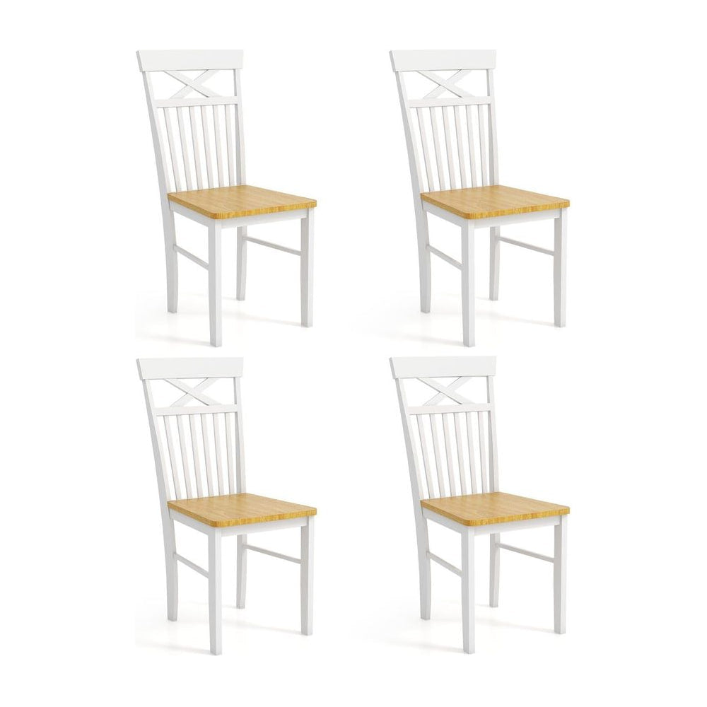 Farmhouse Dining Chair set of 4 wooden kitchen chairs with rubber wood frame