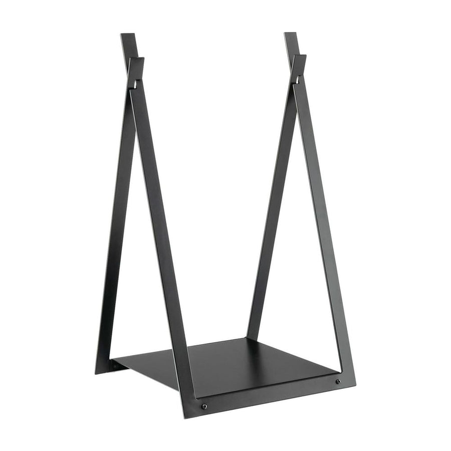 Firewood Log Rack with Solid Bottom Panel-Black