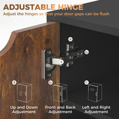 HOMCOM Multi-Storage Mobile Office Storage Cabinet - Rustic Brown