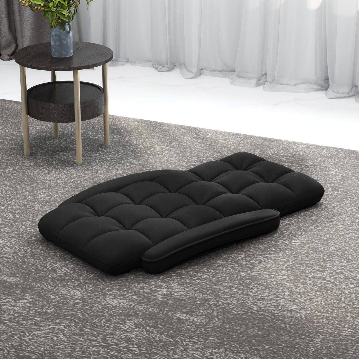 Floor Gaming Chair for Adults with Back Support and Adjustable 6-Position-Black