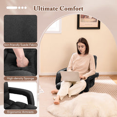 Floor Gaming Chair for Adults with Back Support and Adjustable 6-Position-Black