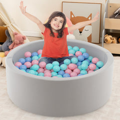 90 x 30cm Soft Round Ball Pool for Toddlers & Baby with 200 Ocean Balls and Storage Bag-Pink