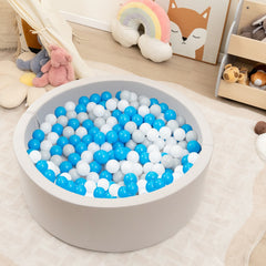 90 x 30cm Soft Round Ball Pool for Toddlers & Baby with 200 Ocean Balls and Storage Bag-White