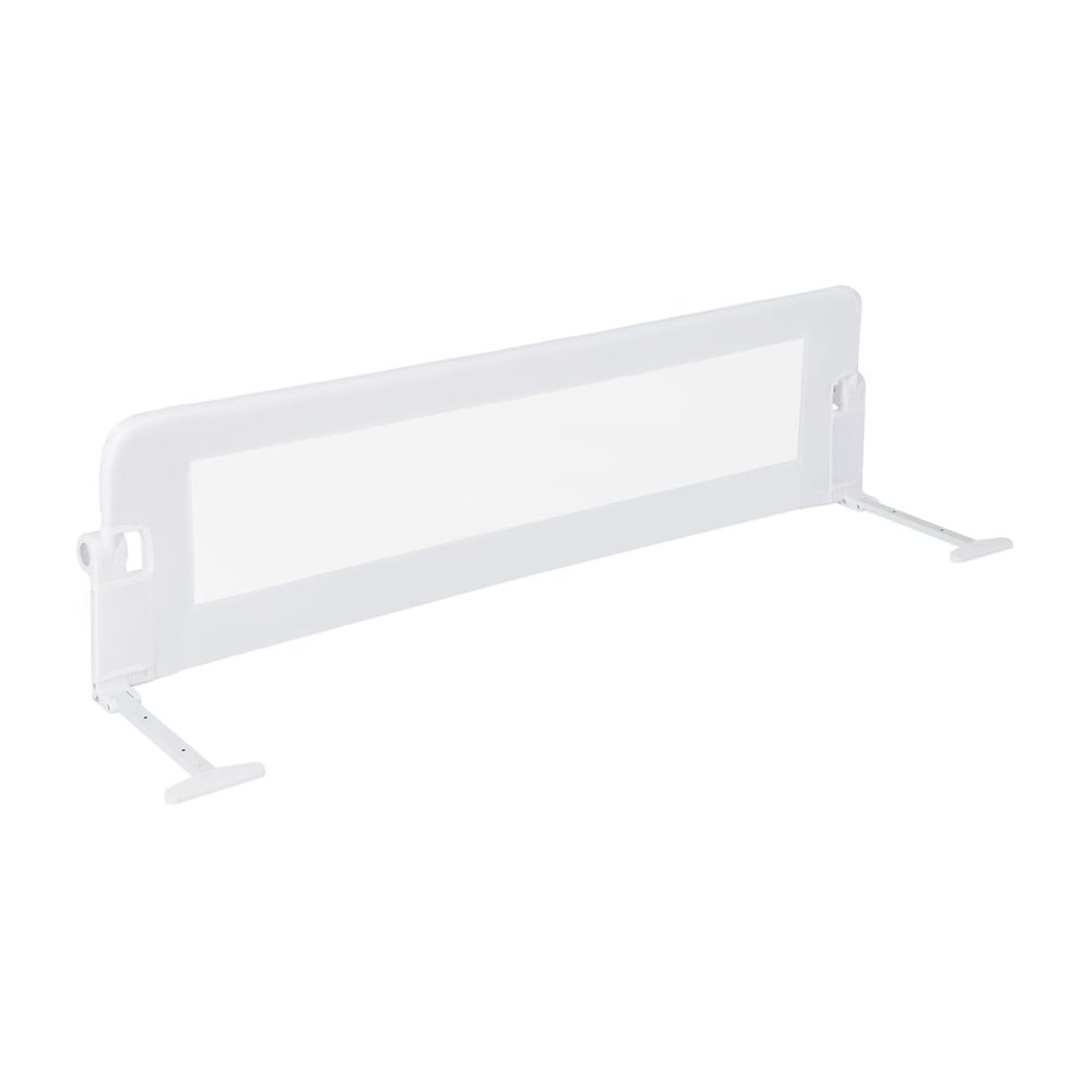 Foldable Bed Rail for Toddlers with Adjustable Safety Strap shown in white against a plain background
