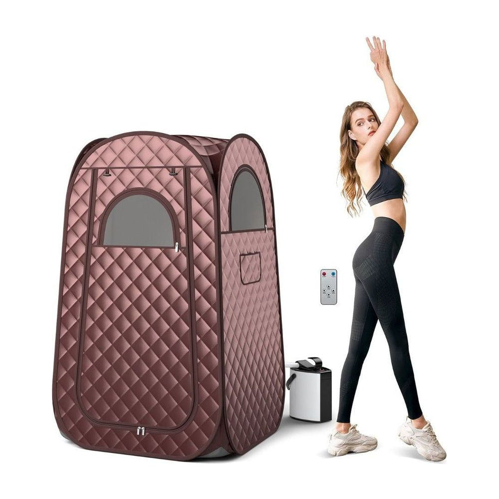 Full Body Steam Sauna Tent with 3L steam generator for one person in coffee colour