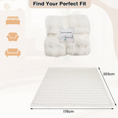 Fuzzy Plush Rabbit Fur Bubble Blanket for Bed Armchair Sofa-L