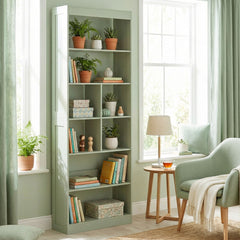 HOMCOM Bookcase, 6-Tier Bookshelf with Open Storage Shelves, Cubes, 180 cm Tall Display Shelf with Anti-Tipping Design, Green