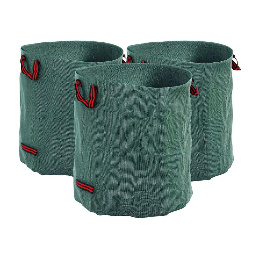 Outsunny Garden Waste Bags, 272L x 3 Heavy Duty Garden Bags, Foldable and Reusable Waste Sacks with Handles for Loading Leaf