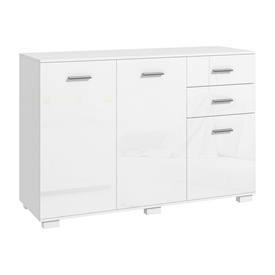 HOMCOM Sideboard, Modern Storage Cabinet with 2 Drawers, 3 Doors and Adjustable Shelves, Kitchen Cabinet for Living Room