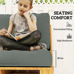 Outsunny Two Piece Seat Pallet and Back Cushions - Charcoal Grey