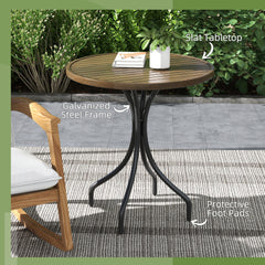 Outsunny a66cm Galvanised Steel Garden Table - Brown