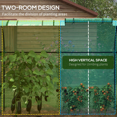 Outsunny Tomato Greenhouse, Garden Growhouse with 2 Roll-up Doors and 4 Mesh Windows, Portable Indoor Outdoor Green House, 185 x 94 x 150cm, Green