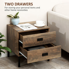 HOMCOM Chest of Drawers, Bedside Table Set with Drawers, Coffee