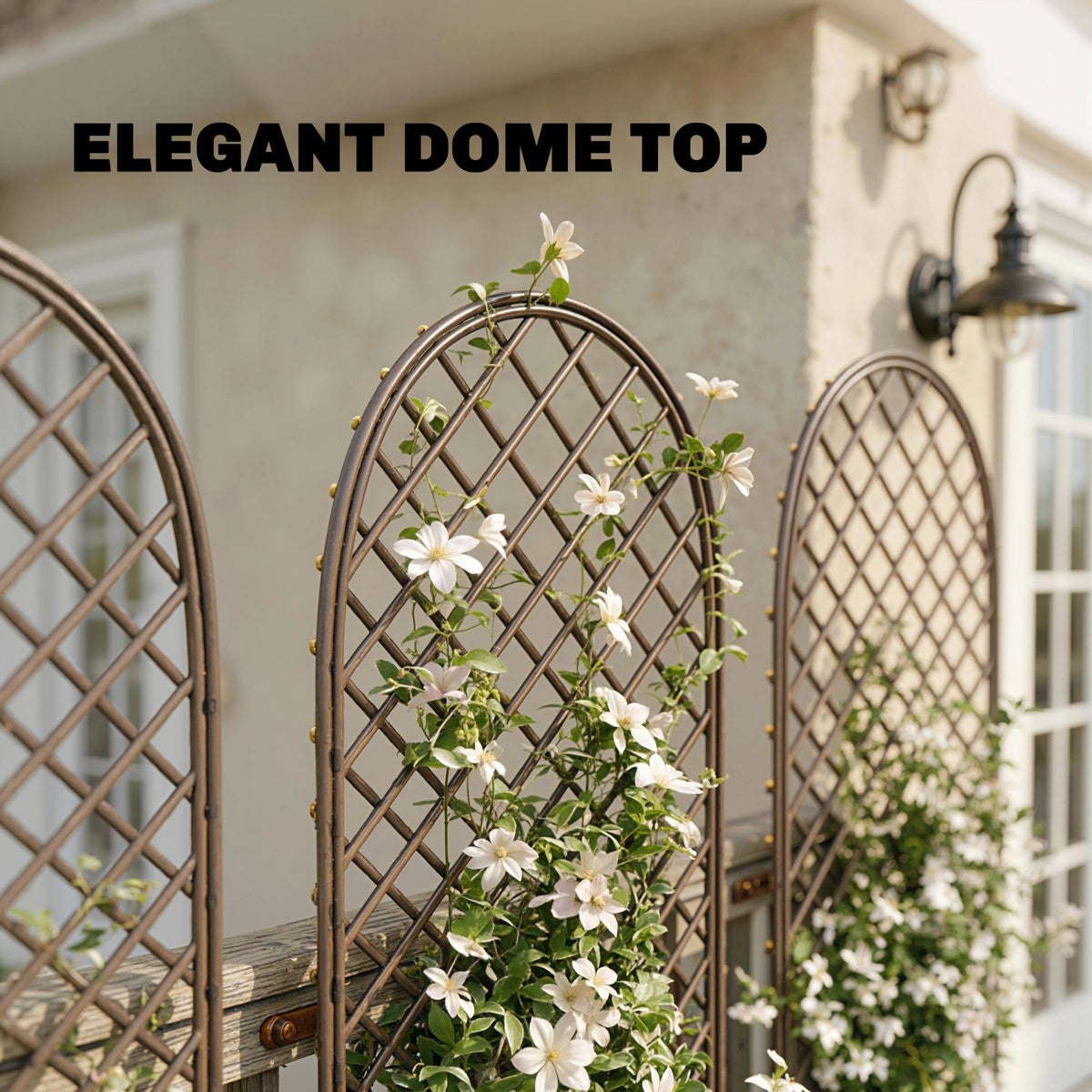 Outsunny Garden Trellis, Decorative Trellis Panels for Climbing Outdoor Plants, Vegetables, Vines, Flowers, Natural Wood Finish