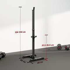 HOMCOM Adjustable Squat Rack, Weight Strength Training Bench Press Rack Weight Bench Supporter for Home Gym Exercise, Max Load 150kg, 124-154cm