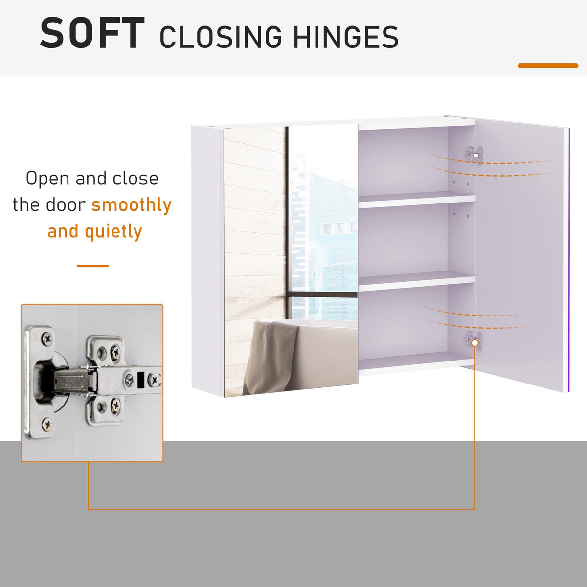 HOMCOM Mirror Cabinet in White