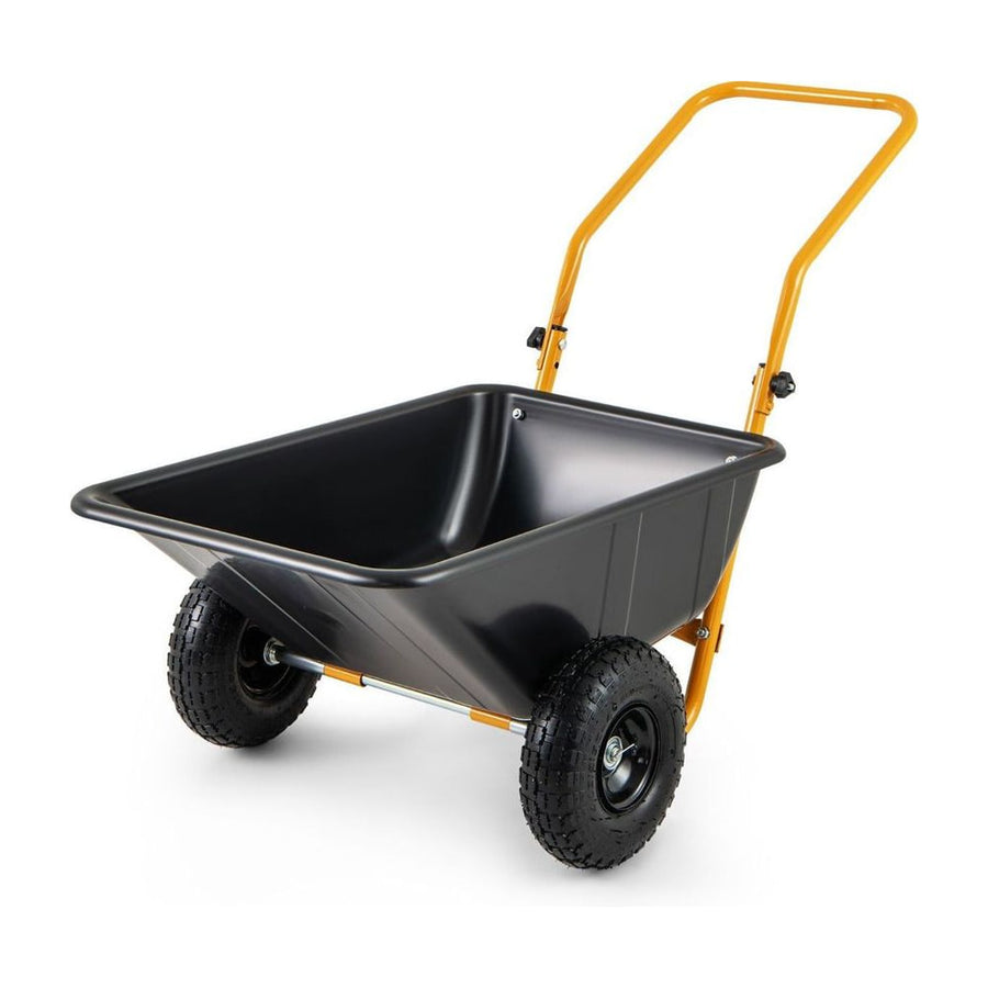 Heavy-Duty Garden Utility Cart with Pneumatic Tires shown from a high angle on a white background