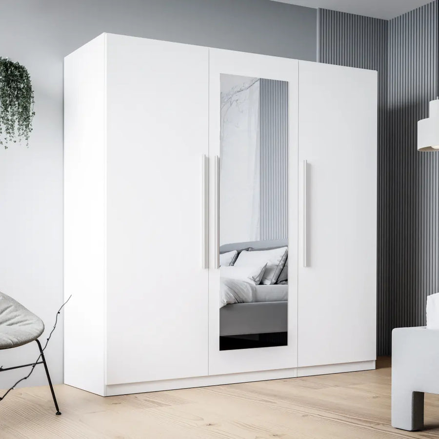 Helen Hinged Door Wardrobe 181cm in White