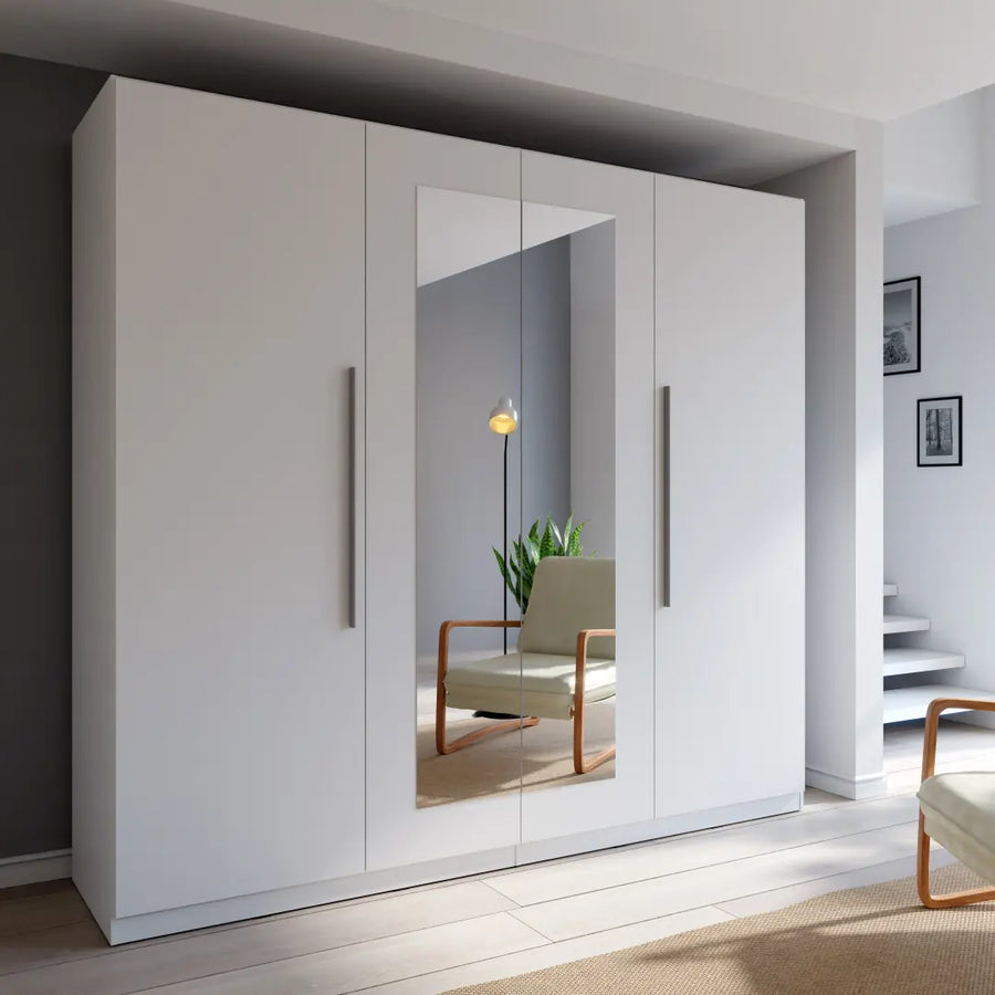 Helen Hinged Door Wardrobe 228cm in White