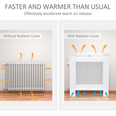 HOMCOM Wooden Radiator Cover Heating Cabinet Modern Home Furniture Grill Style White Painted (Small) - product image 4