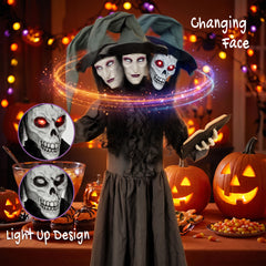 HOMCOM 180cm Life Size Animated Witch Halloween Decorations Outdoor Indoor, Scary Halloween Animatronics Decor
