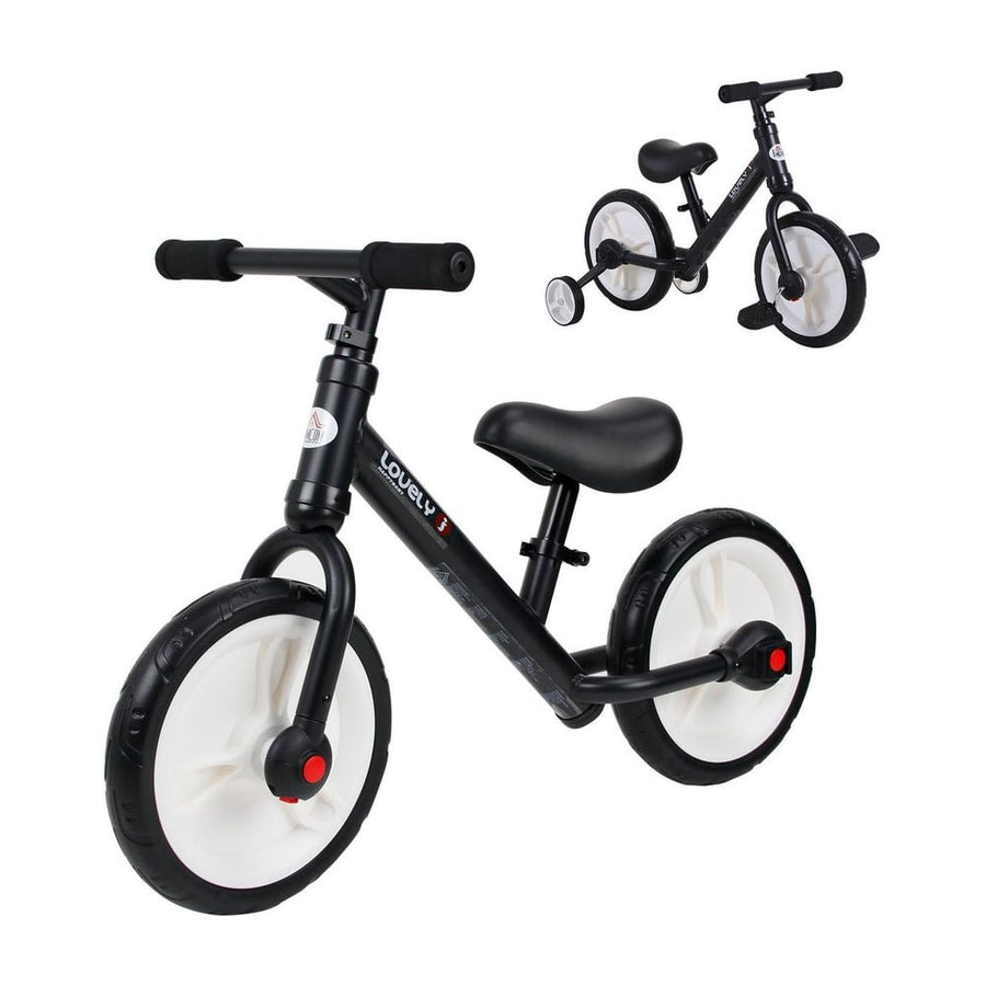 HOMCOM 11 Inch Kids Balance Bike Training Pedal Bicycle in Black